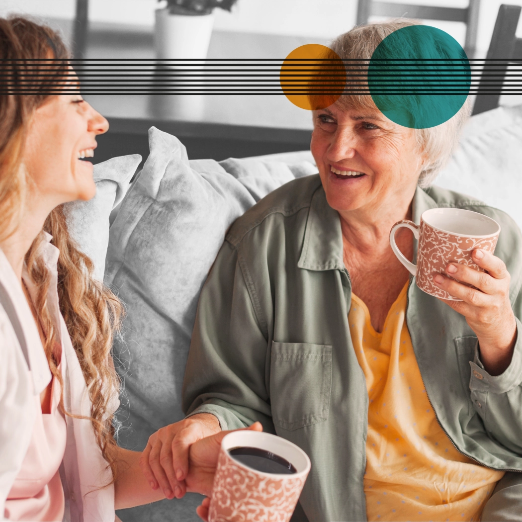 Two women chatting